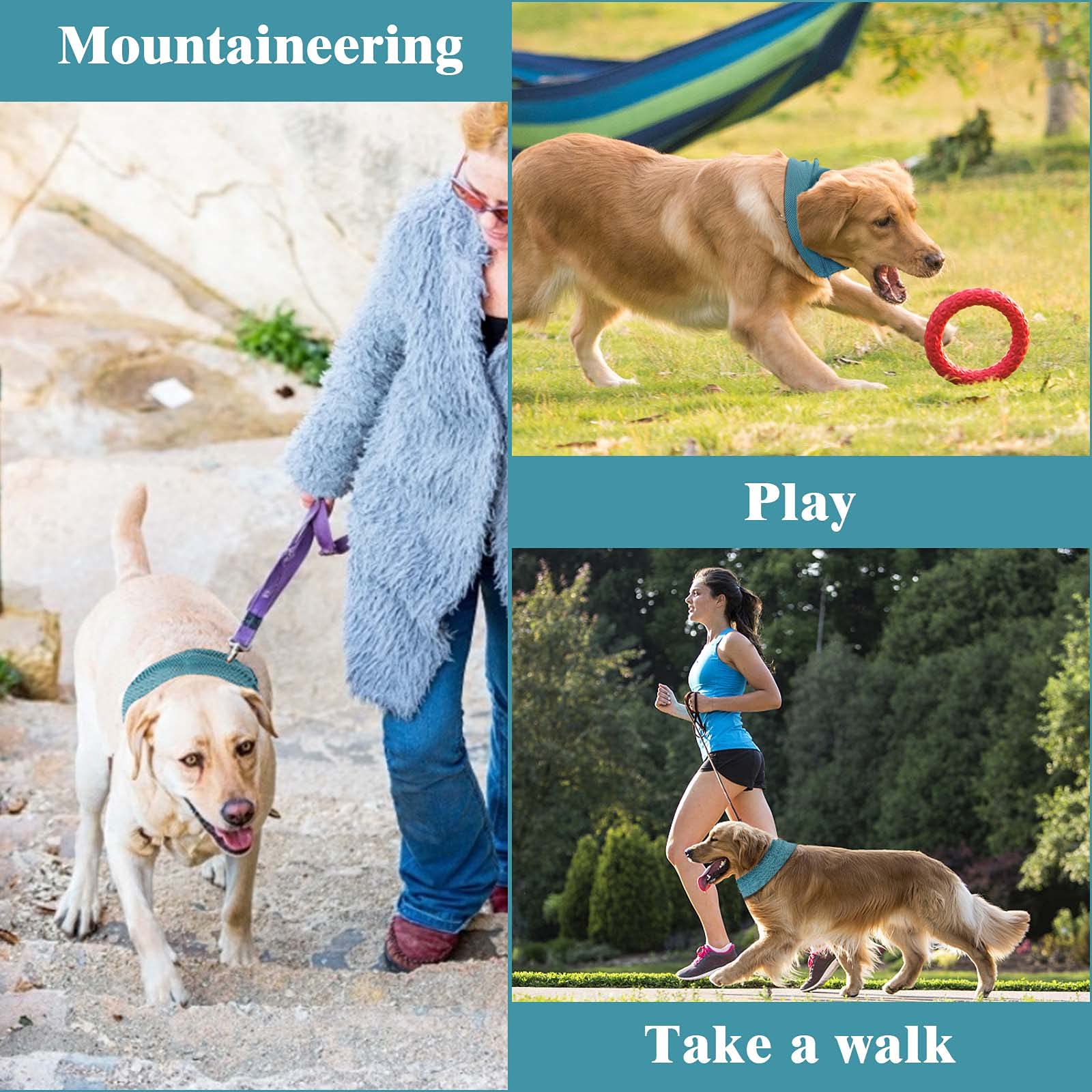 EKKONG Pañuelo Refrescante Para Perro - Bandana De Enfriamiento Por Agua, Reutilizable (Talla M)