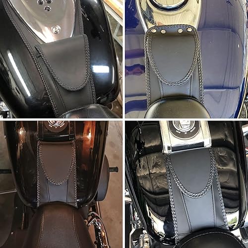 Miniatura 7 de Newsmarts PU cubierta de tanque de cuero panel pad babero Wbolsa para Harley Davidson Softail Fat Boy FXST FXSTB FLST