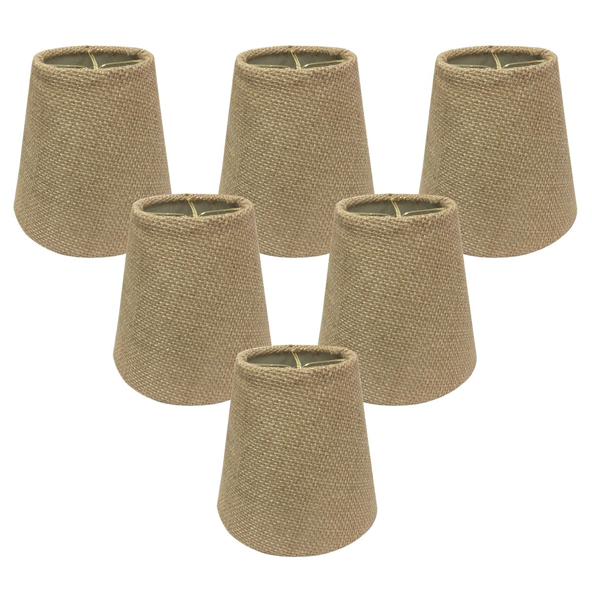 Royal Designs, Inc. Hardback Empire Chandelier Shade CS-955-6BL-6, Burlap, 4 x 6 x 5.5, Pack of 6