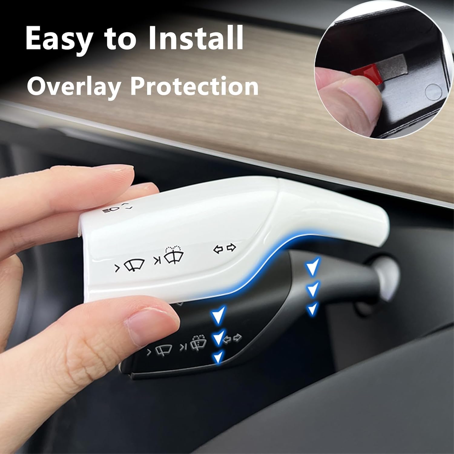 Steering Wheel Trim Cover with Gear Shift Cover for Tesla Model 3 Y Decorative Accessories 5Pcs(Matte White)