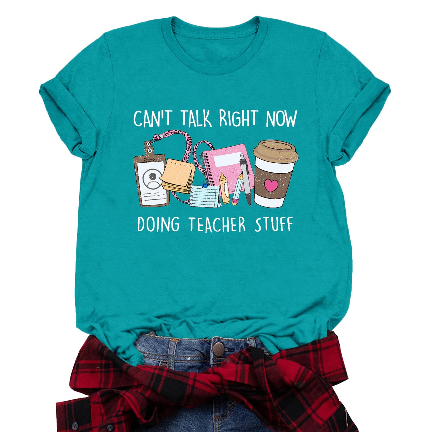 Valiri Womens Teacher Shirts Teaching T-Shirt Doing Teacher Stuff Tee Tops