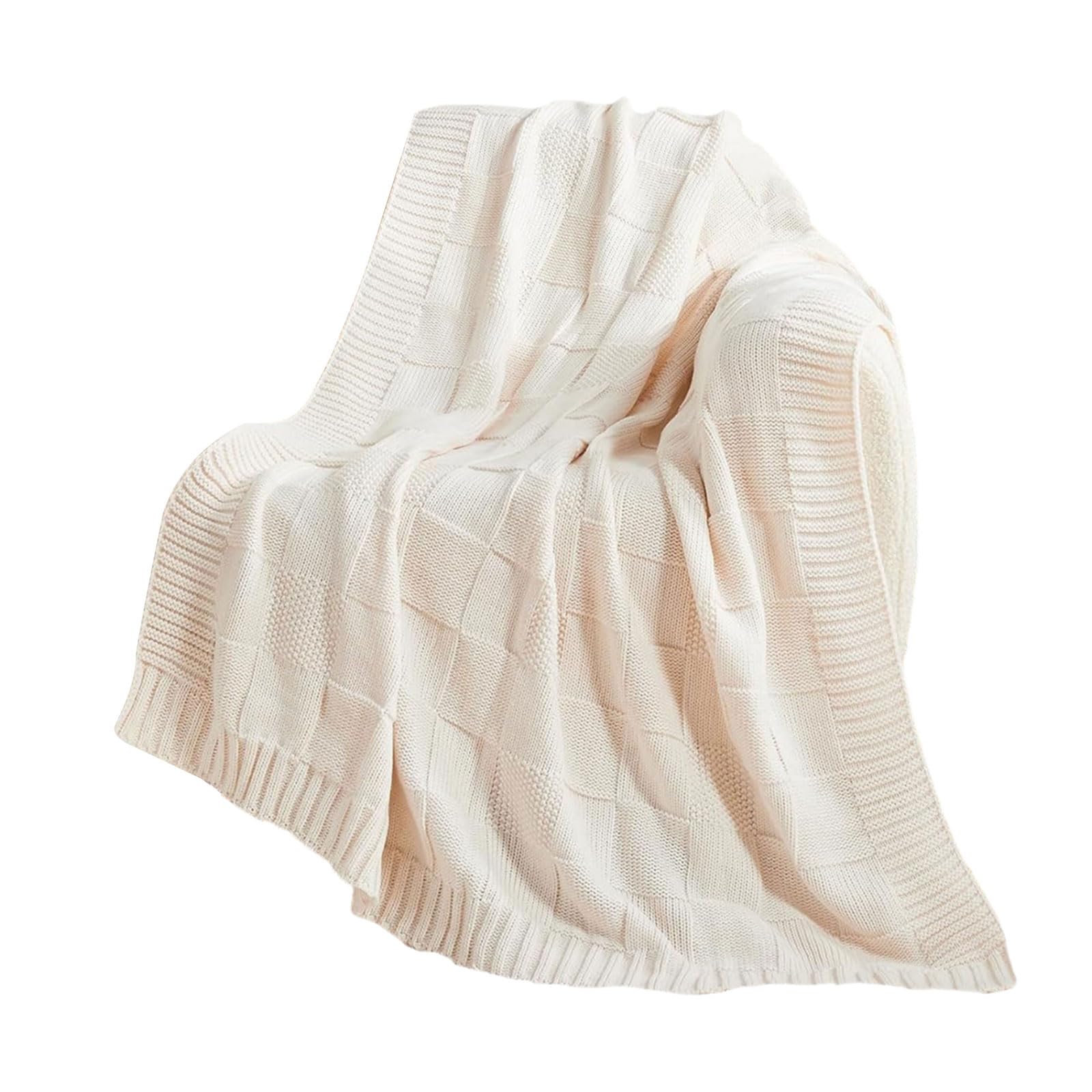 Buxuaaaa Knit Blanket Soft and Comfortable for Elderly, Pregnant Women Baby Air Conditioning Breathable Throw Blanket Stylish Home Decoration