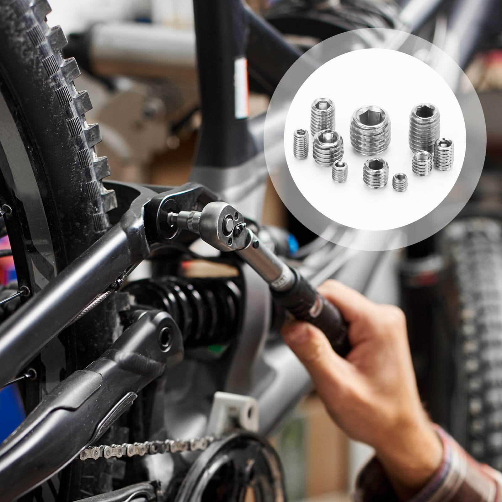 Set di 200 viti a testa esagonale, con filettatura M3, M4, M5, M6, M8, con chiave a brugola, viti a testa esagonale per macchine, viti in acciaio inox