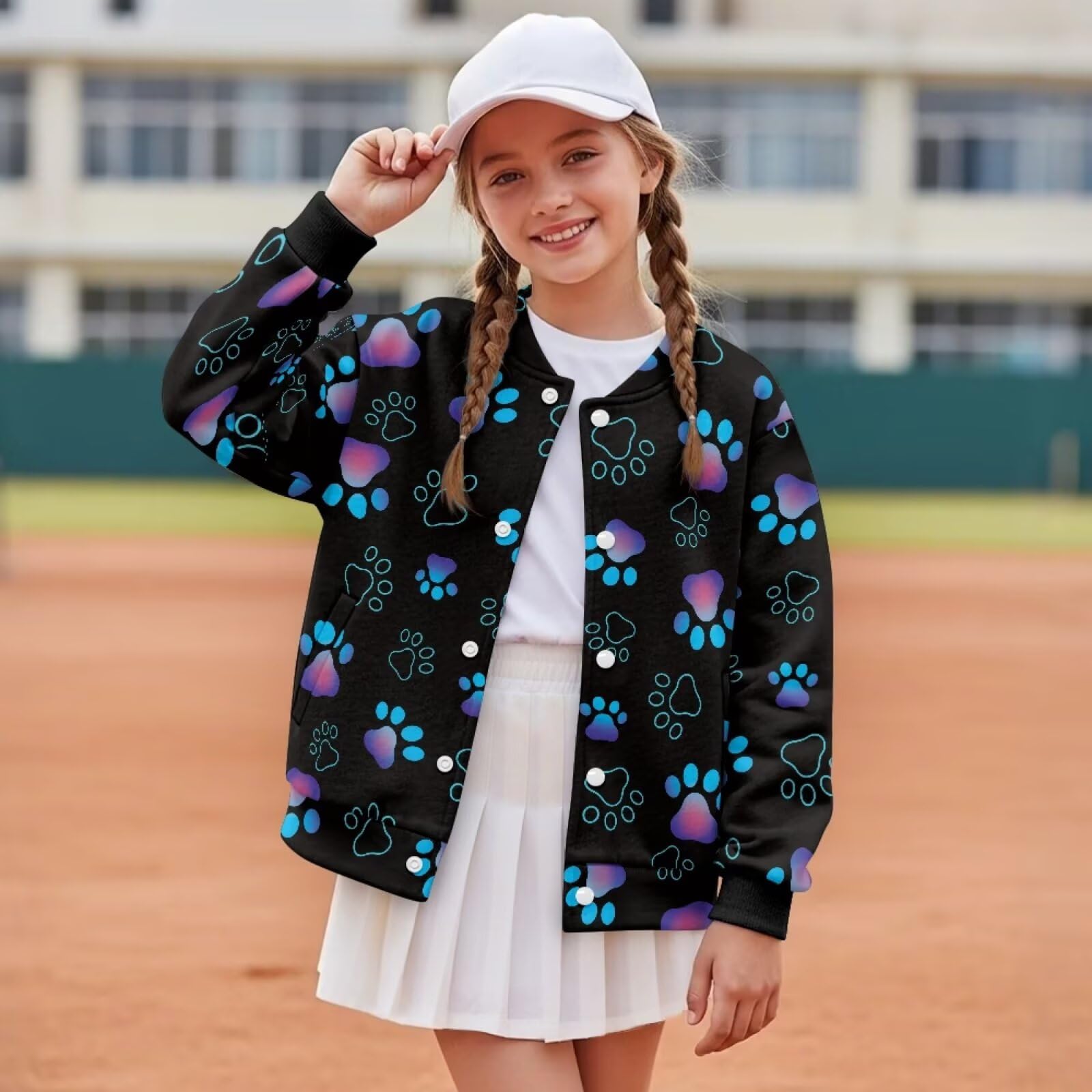chaqlin Camiseta de béisbol de manga larga para niñas de 5 a 12 años, ropa de béisbol para niñas