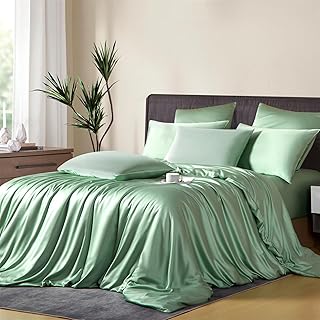 Gezu Bambus Bettwäsche 200x200cm Grün Uni Bettbezug-Set aus Bio-Bambus-Tencel Bambusfaser Bettbezug Weichste und kühl perfekt für Hautpflege Deckenbezug mit Reißverschluss und 2 Kissenbezüge 80x80cm