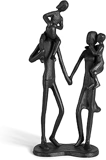 Sziqiqi Wedding Anniversary Romantic Gifts: Anniversary Wedding Gifts for Men Women Romantic Gift for Husband Wife Parents - Family of 4 Cast Iron Figurines