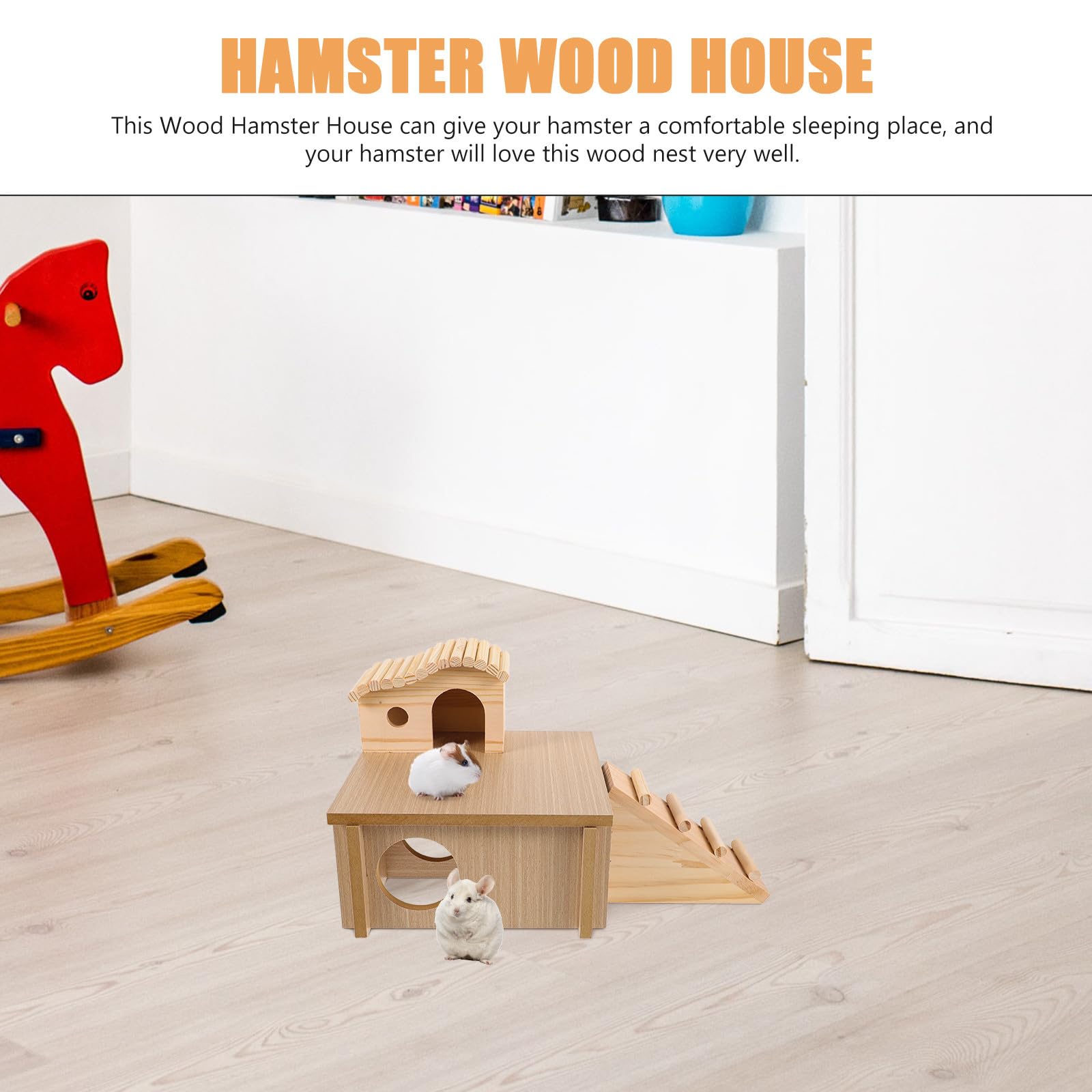 Hamster Holzhaus mit Leiter als Versteckspielzeug für Chinchillas