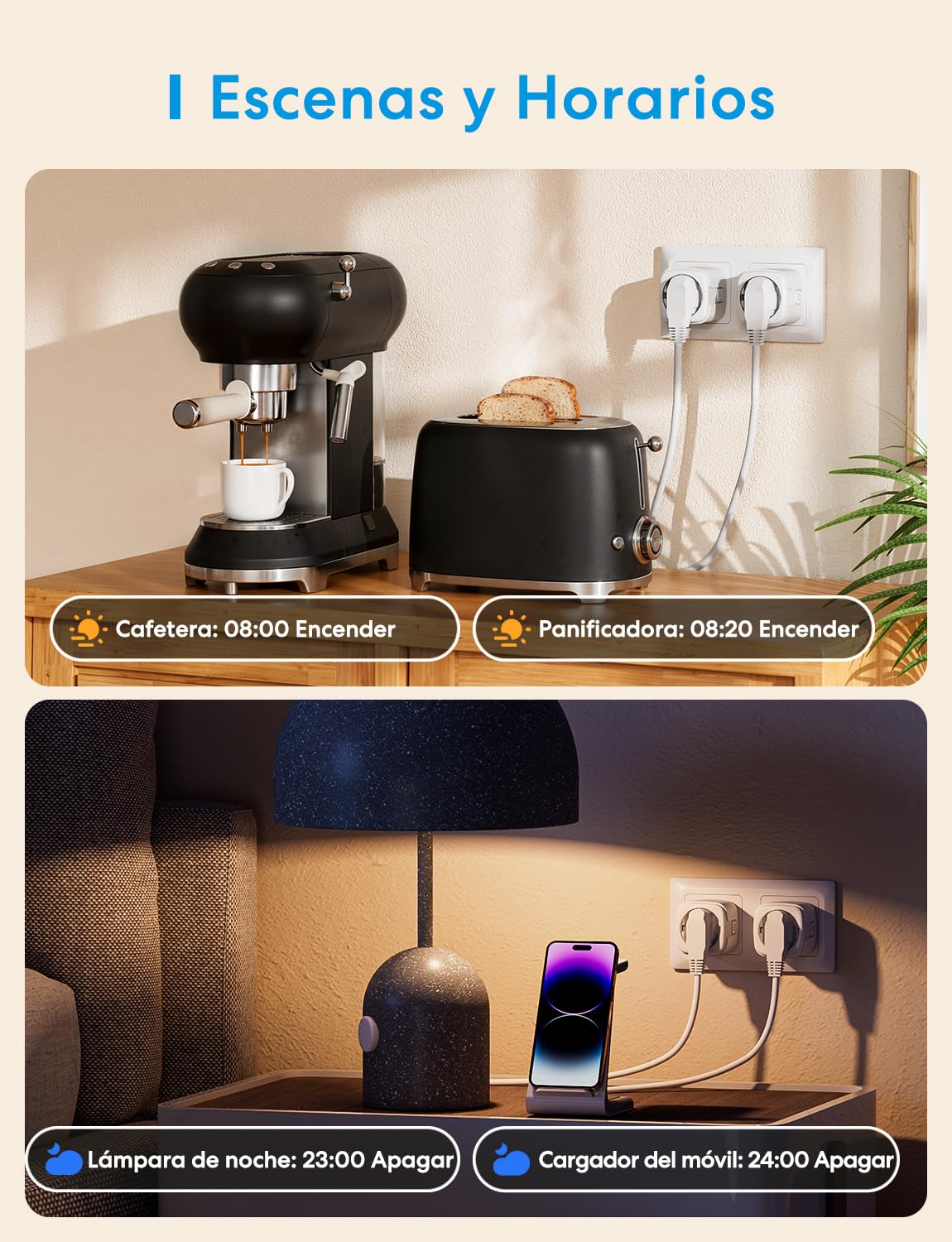Meross Enchufe Inteligente WiFi con Medición de Consumo y Temporizador, 16A | Tomada Inteligente Compatible con Alexa y Google Home, Control Remoto por APP & Voz, Ahorro Energético, Bluetooth, 4 Pack