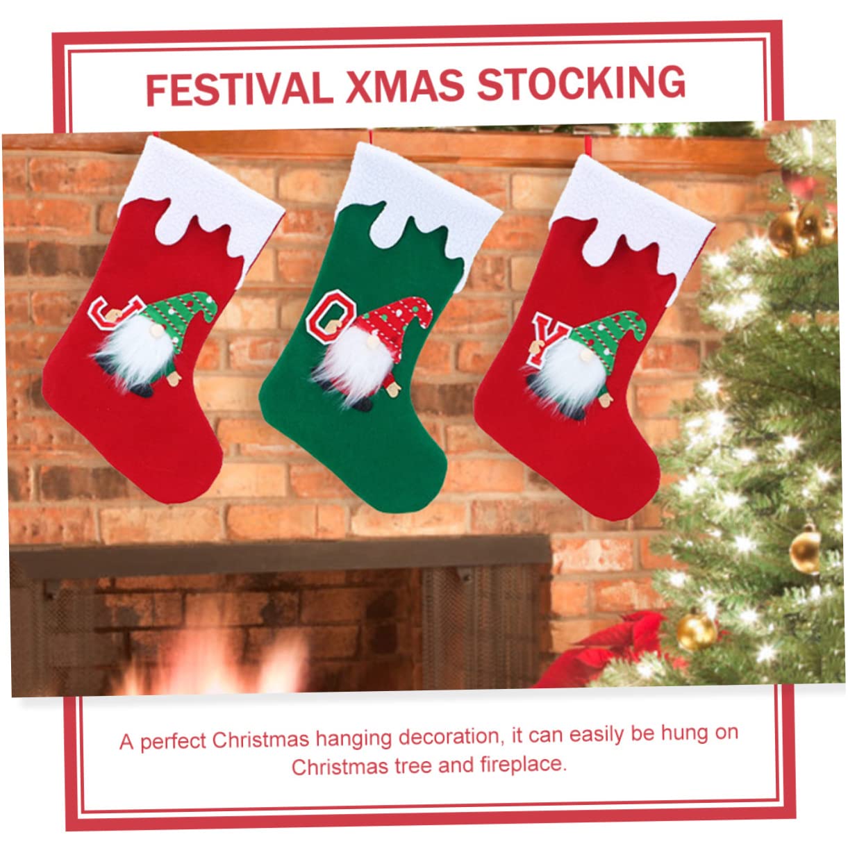 Cabilock 4 Sätze Gesichtsloser Weihnachtsstrumpf Weihnachtsfilzstrümpfe Weihnachtsvorrat Weihnachten Ornamente Urlaub Schöner Weihnachtsstrumpf Weihnachtsdekoration Vlies 3 Stück * 4
