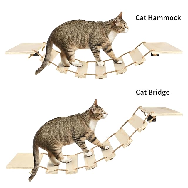 Foto 3 de 8 de Estantería de pared para gatos, puente de pared para gatos, perca, árbol de gato, mueble de pared para dormir
