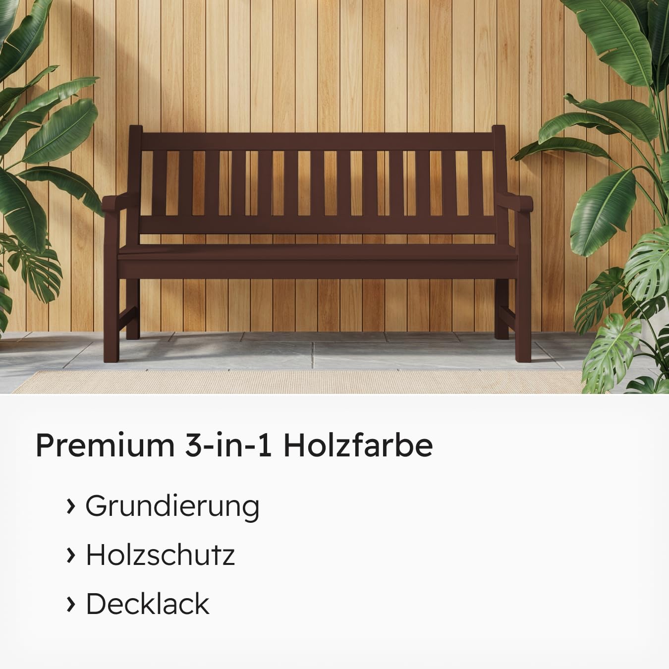 Viton Holzfarbe - 0,7 Kg Braun Holzlack Seidenmatt - Wetterschutzfarbe für Außen - 3in1 Grundierung & Deckfarbe - Profi-Holzschutzlack - KE31 - RAL 8017 Schokoladenbraun