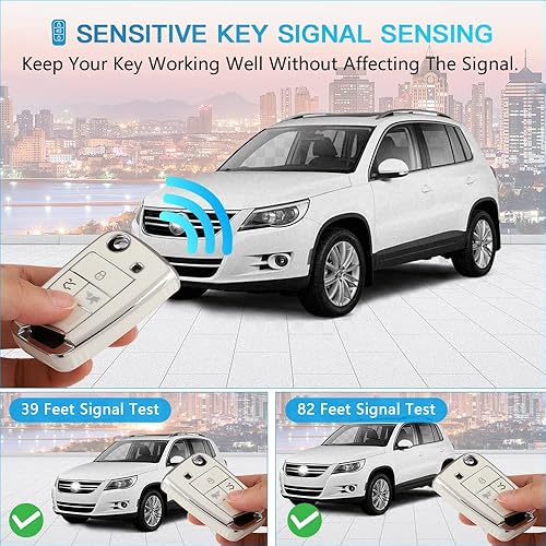 Miniatura 5 de 1797 TPU05 - Funda para llavero de TPU color blanco plateado, Blanco