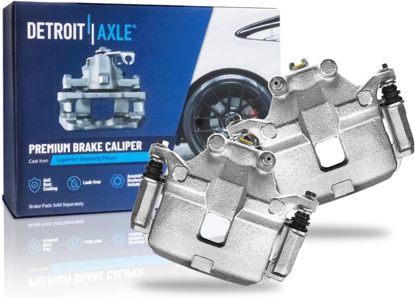 Detroit Axle - 1.8L 2pc Front Brake Calipers for 2000-2006 Nissan Sentra Disc Brake Calipers with Brackets 2001 2002 2003 2004 2005 Replacement Brake Calipers Assembly