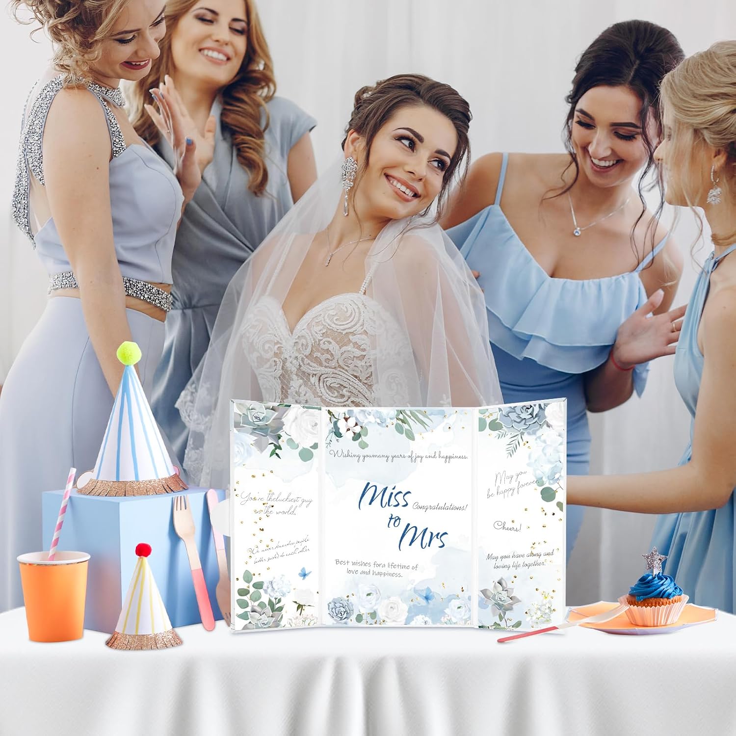 Bridal Shower Decorations Blue Bride to Be Wedding Guest Book
