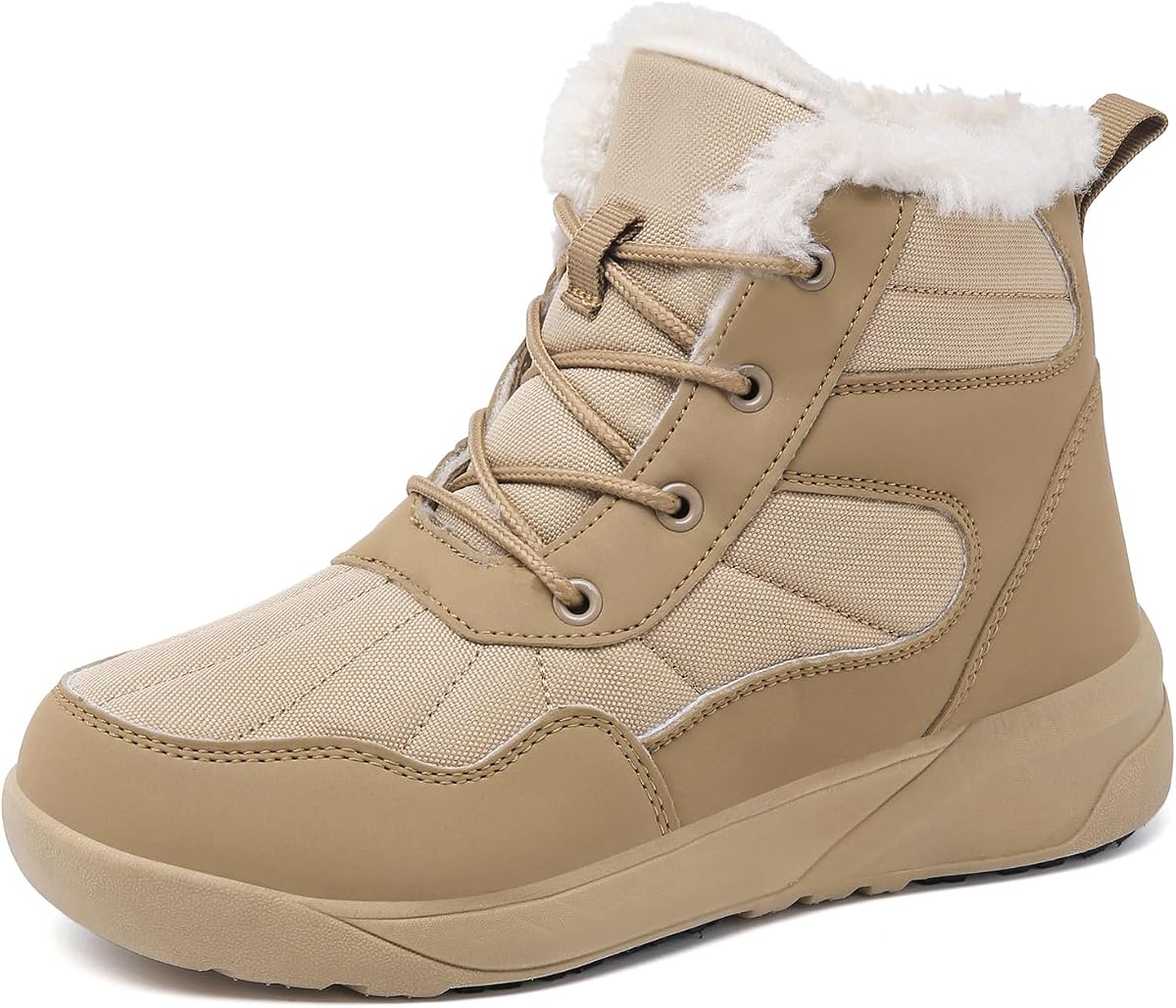 Women's Winter Snow Boots with Fur Lined Lightweight Ankle Booties Anti Slip Comfortable Warm Winter Shoes