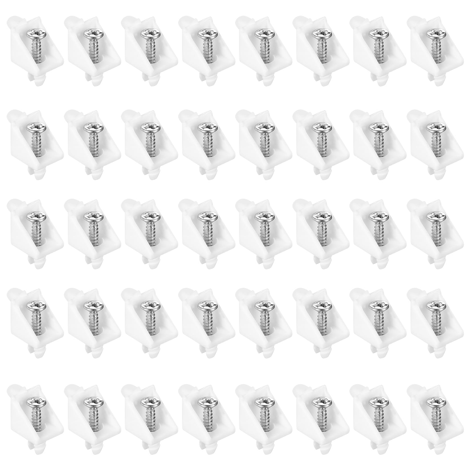 40 Pcs for IKEA Shelf Support Pins, Shelf Holder Pins Compatible with IKEA Pax KOMPLEMENT, Plastic Kitchen Cabinet Wardrobe Shelves Support Shelving Pegs with Screws fit for 101558 Spare Parts-image-48