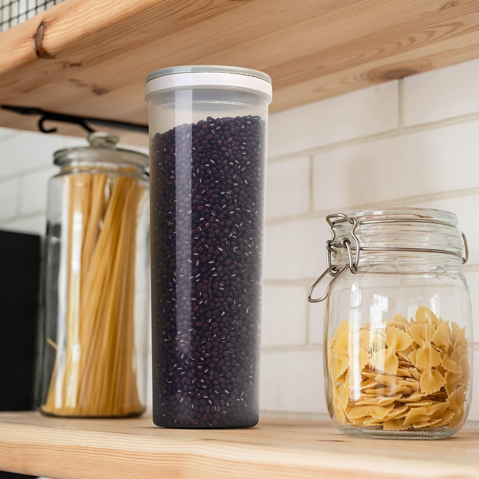 1 x Spaghetti Aufbewahrungsbox, Nudel Aufbewahrungsbehälter, Müsli Aufbewahrung, Pasta Vorratsdosen Luftdicht für Spaghetti Dose, Snacks Nudelbox Mehlbehälter Nudeln Getreidebehälter Körnerbehälter