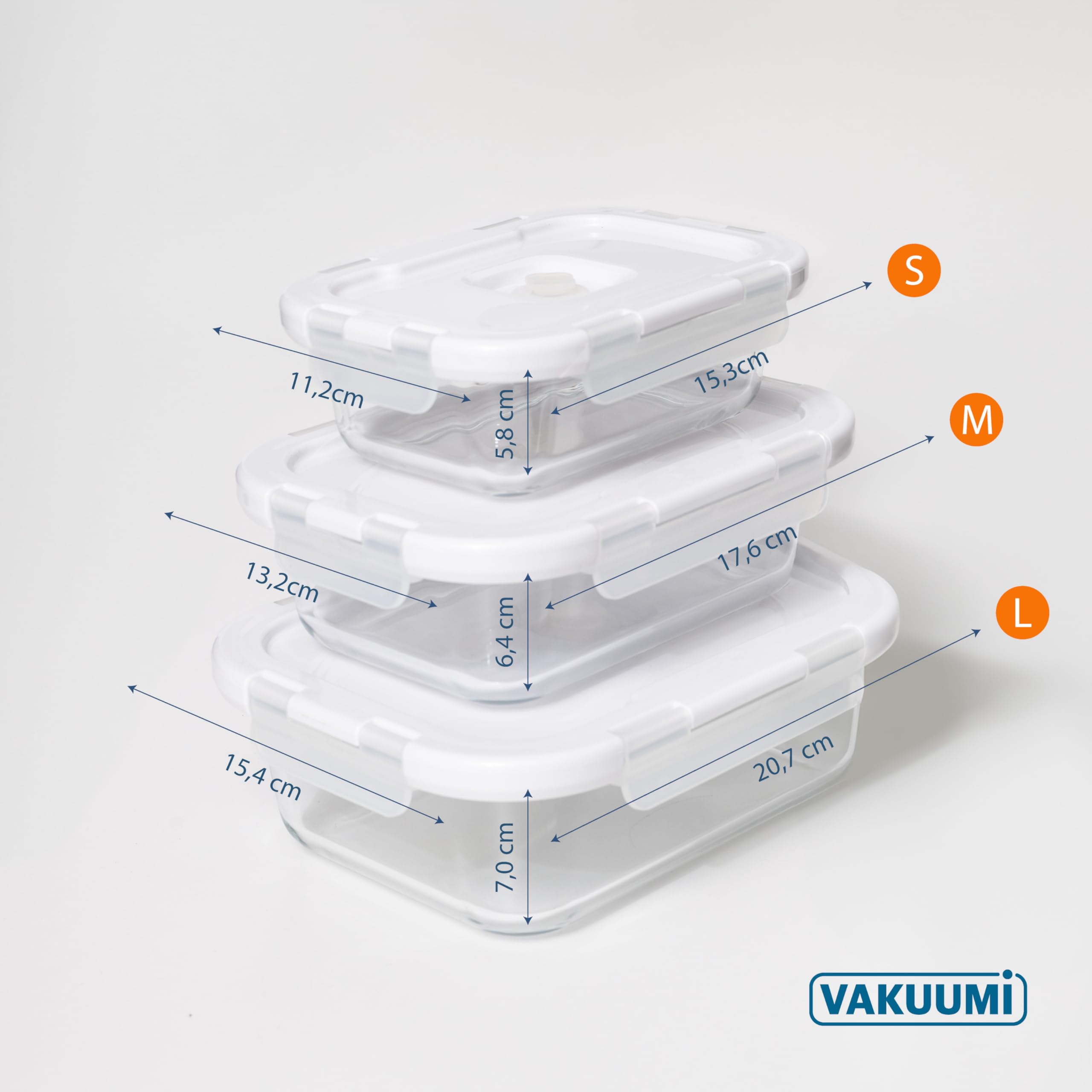 Vakuumbehälter mit Pumpe – 6-teiliges Set aus Glas mit wiederaufladbarer Vakuumpumpe – BPA frei, spülmaschinenfest, hitzebeständig & gefriergeeignet inkl. Thermo Lunchbox Tasche