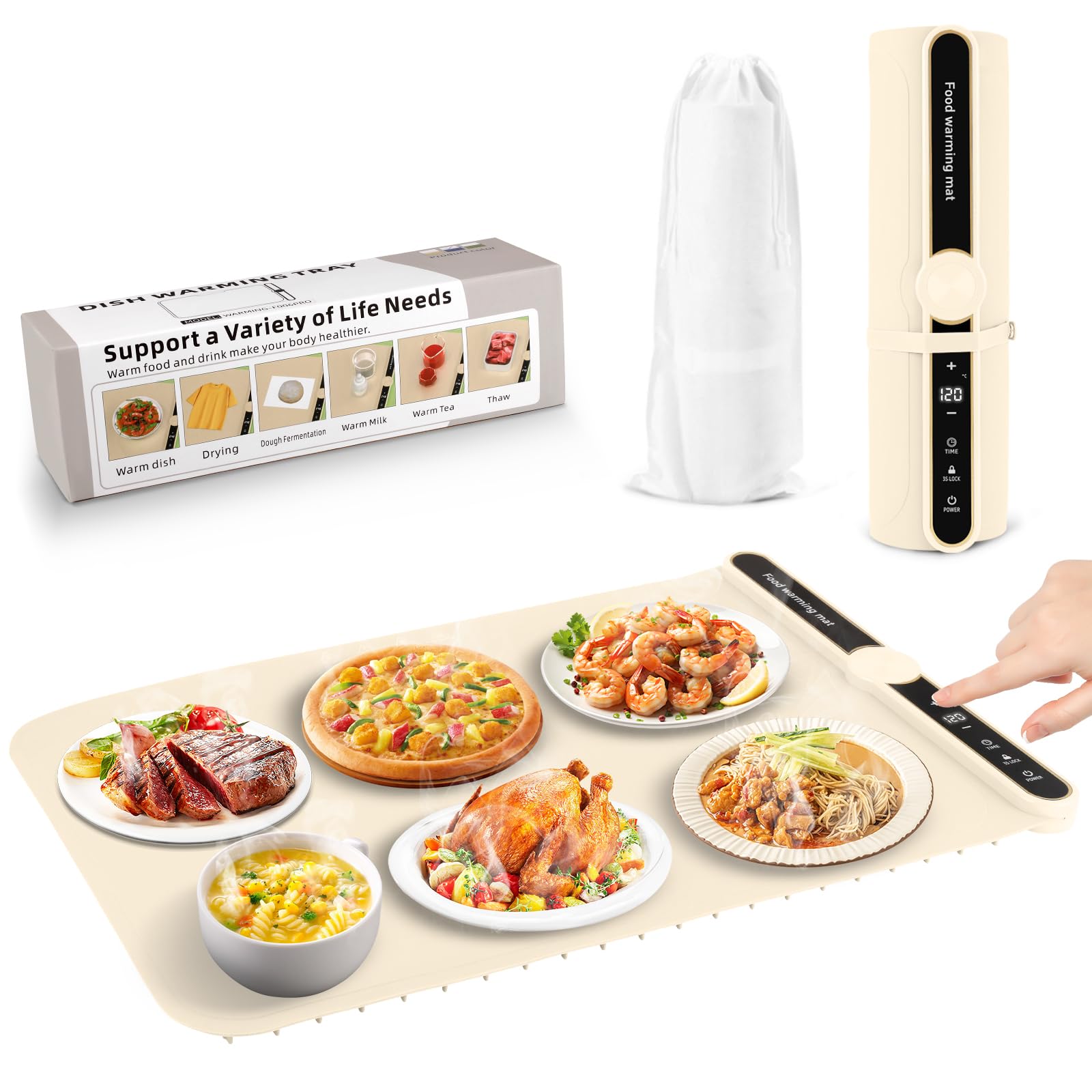 Chauffe Plat Électrique Pliable idéal pour garder les repas chauds des fêtes