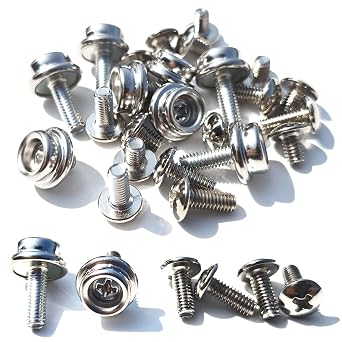 24 Pcs Stainless Steel Helmets Visor Screws, Hockey Helmet Repair Kit, Football Visor Clips, Universal Baseball Helmet Hardware Replacement Parts for Softball Face Mask Girls Youth