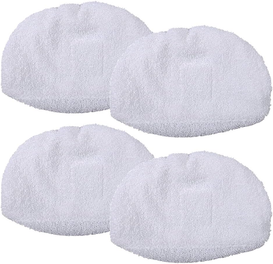 Turbokey 4Pcs Powerfresh Microfiber Steam Mop Cap Replacement Duster Cleaning Pads for Bissell Powerfresh Steam Mop 1940 1440 1544 Series; model 19402, 19404, 19408, 1940A, 1940Q, 1940T, 1940W (White)