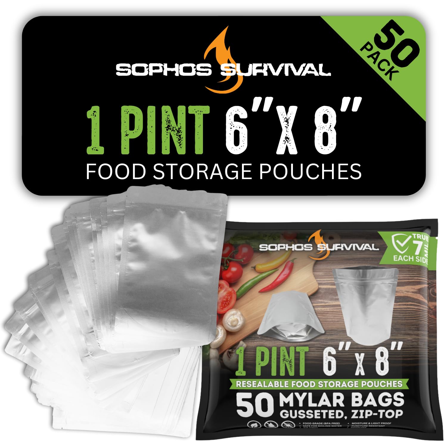 Air Plast Kit Conservazione Alimenti: 30 Sacchetti Mylar Da 1 Gallone 30 Assorbitori Ossigeno 300cc. Spessore 3.5 Mil, Colore Argento. Sacchetti Mylar Argento - Foto 2