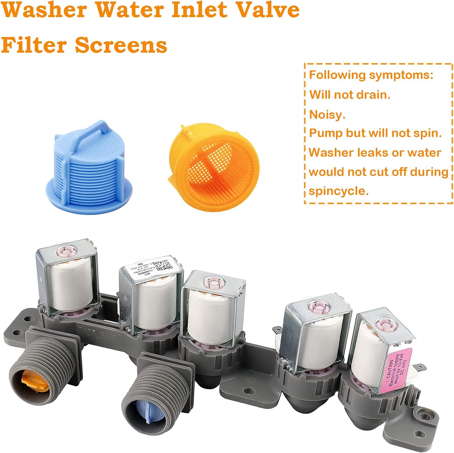 AJU73213301 5221EA1008F AJU75152601 Water Inlet Valve 10-Year Guarantee, Compatible with L-G K.enmore Washers WT5270CW WT1501CW WT1101CW WT1701CW WT1201CV WT5170HV