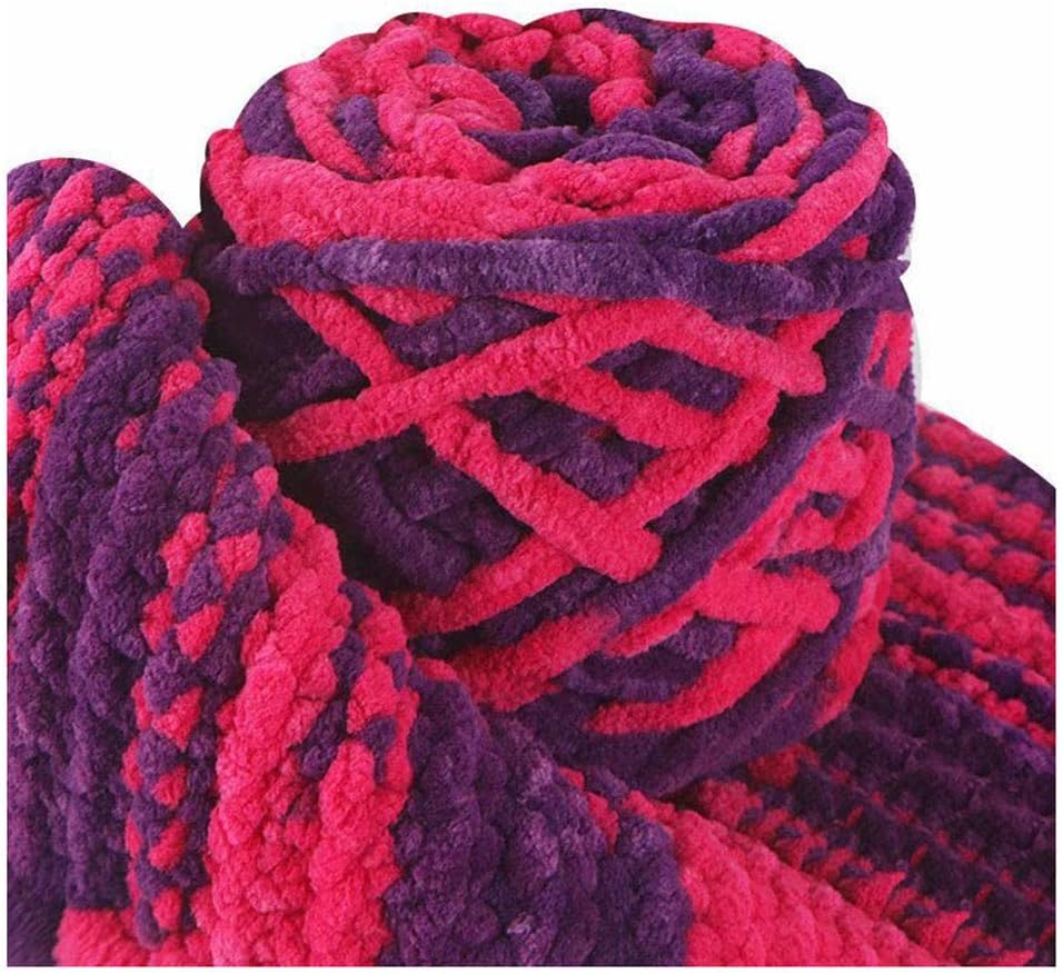 Yarn,Knitting Yarn， Coral Fleece Knitting Crochet Yarn Soft Plush Thread DIY Rope for Home Handmade Accessories Blanket Cushion Toy Making(#C)