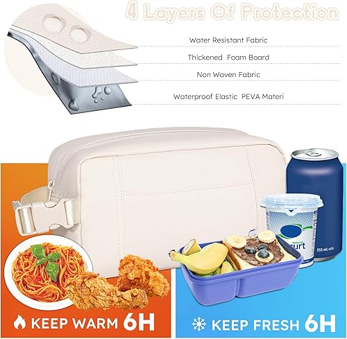 Miniatura 3 de NOL Natural Organic Lifestyle Bolsa de almuerzo congelable, a prueba de fugas, reutilizable, cierre de cremallera con asa de hebilla, caja de