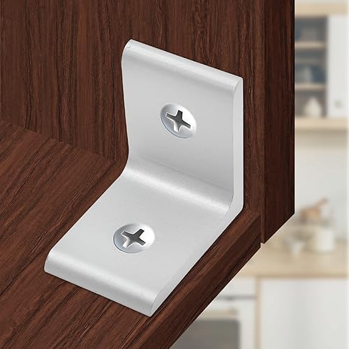 Miniatura 4 de 10 piezas 2020 soporte de esquina interior, conector de soporte de aluminio en forma de L de 2 agujeros para perfil de extrusión de aluminio 2020,