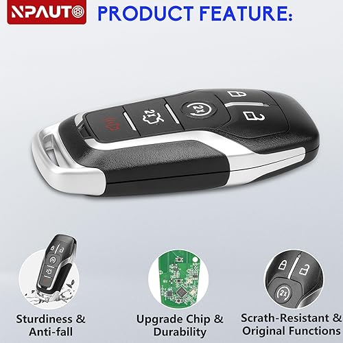 Miniatura 4 de NPAUTO Llavero de repuesto para Ford Mustang/Edge 2015-2017, Fusion 2013-2016, Explorer 2016-2017, Lincoln MKZ MKX MKC, control remoto de entrada