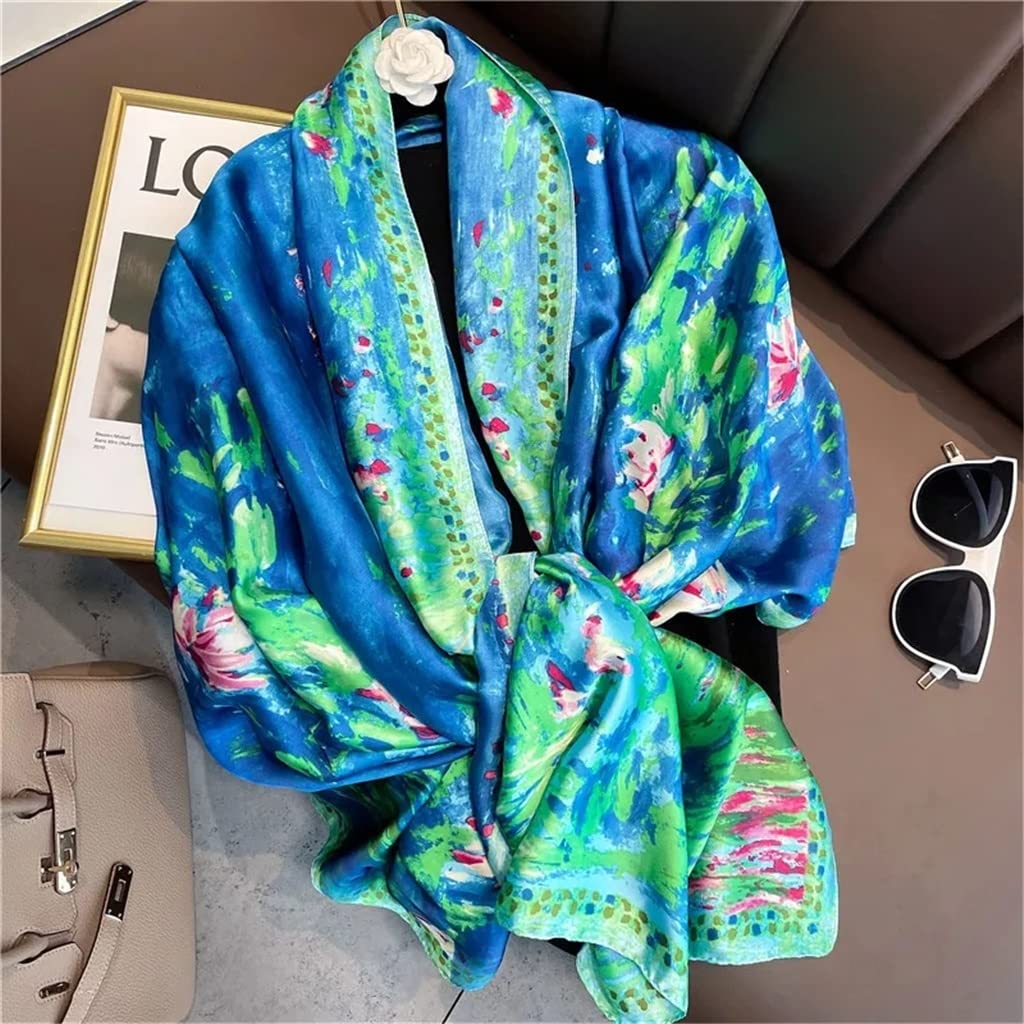 Pañuelo de Seda para Playa, pañuelo para Mujer, pañuelo para el Cuello, pañuelo para la Cabeza, pañuelo para la Cabeza, pañuelo para la Cabeza, pañuelo para la Cabeza (90 x 180 cm)
