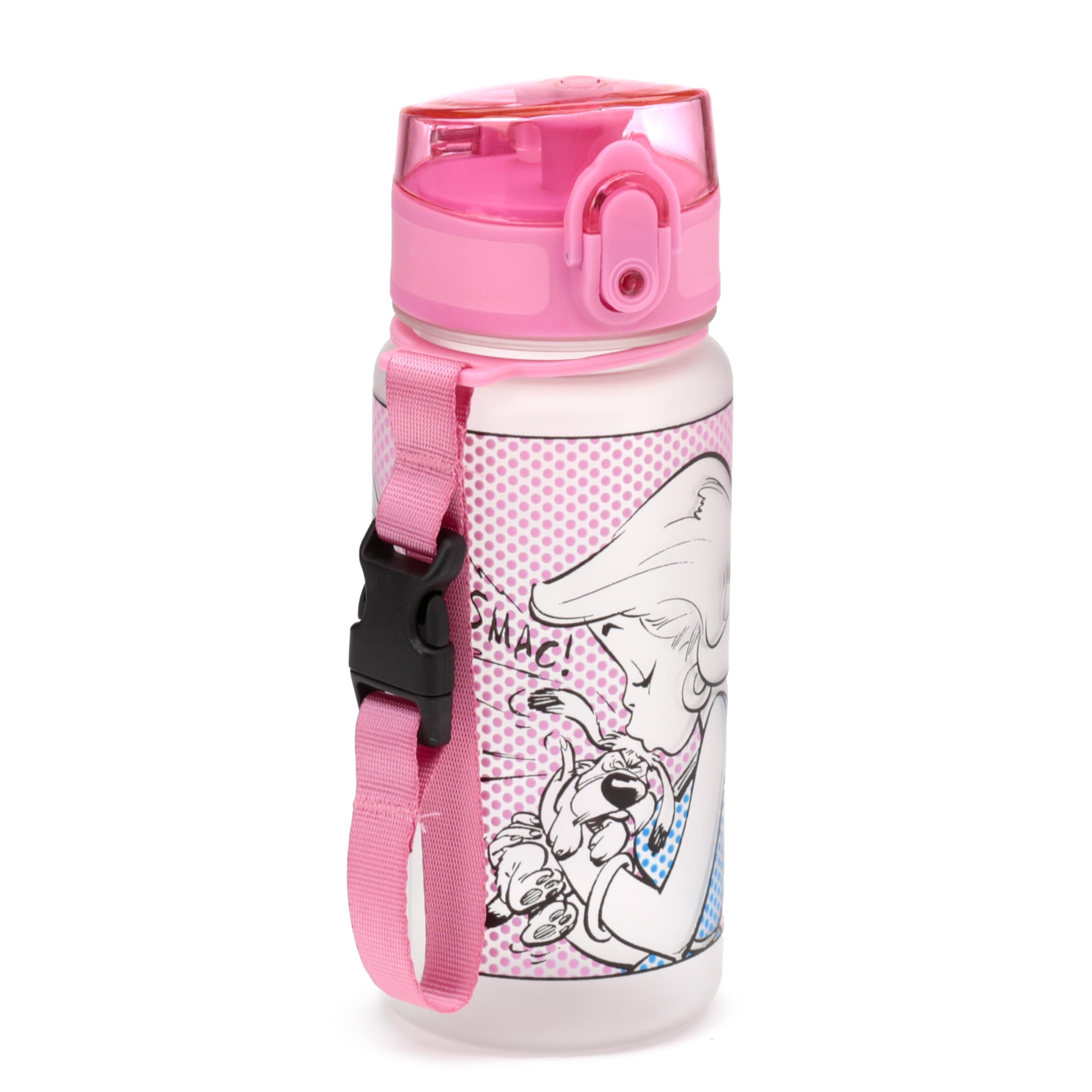 Puckator Falbala Panacea Pop Top Asterix 350ml Shatterproof Childrens Bottle - Reusable Insulated Active Water Bottle Flask For