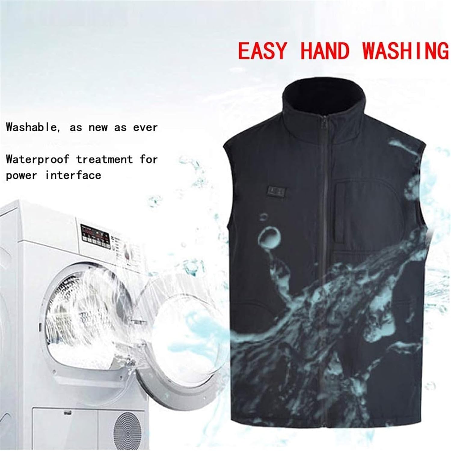 Heated Vest with 3 Temperature, Washable Electric Heating Clothing USB for Outdoor Travel Motorsport