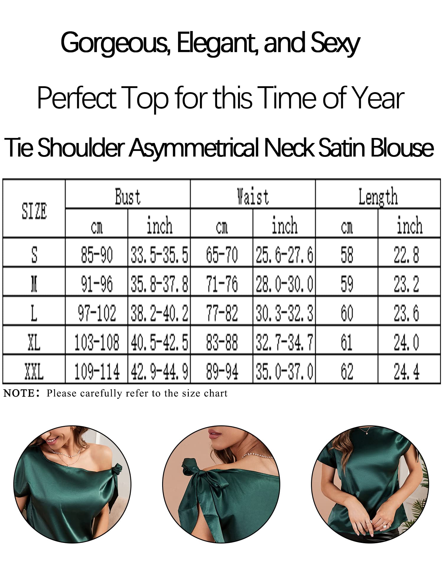 VIDUSSA Satin Chemisiers Blouses Femme Épaule décolletée Chemise Chic Élégante Casual Soie Shirts Tops Hauts
