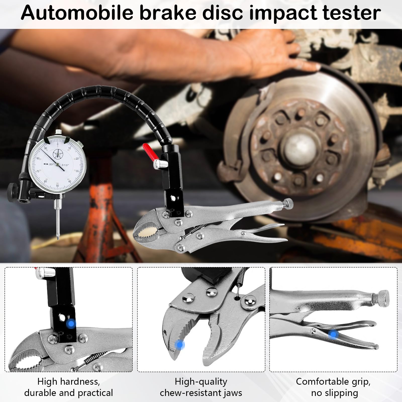 Reloj Comparador de Precisión, 0,01 mm de Lectura Rango 10 mm Brazo Flexible con Abrazadera Soporte para Laboratorio Taller Impresora 3D Reparación de Motores e Ingeniería Mecánica