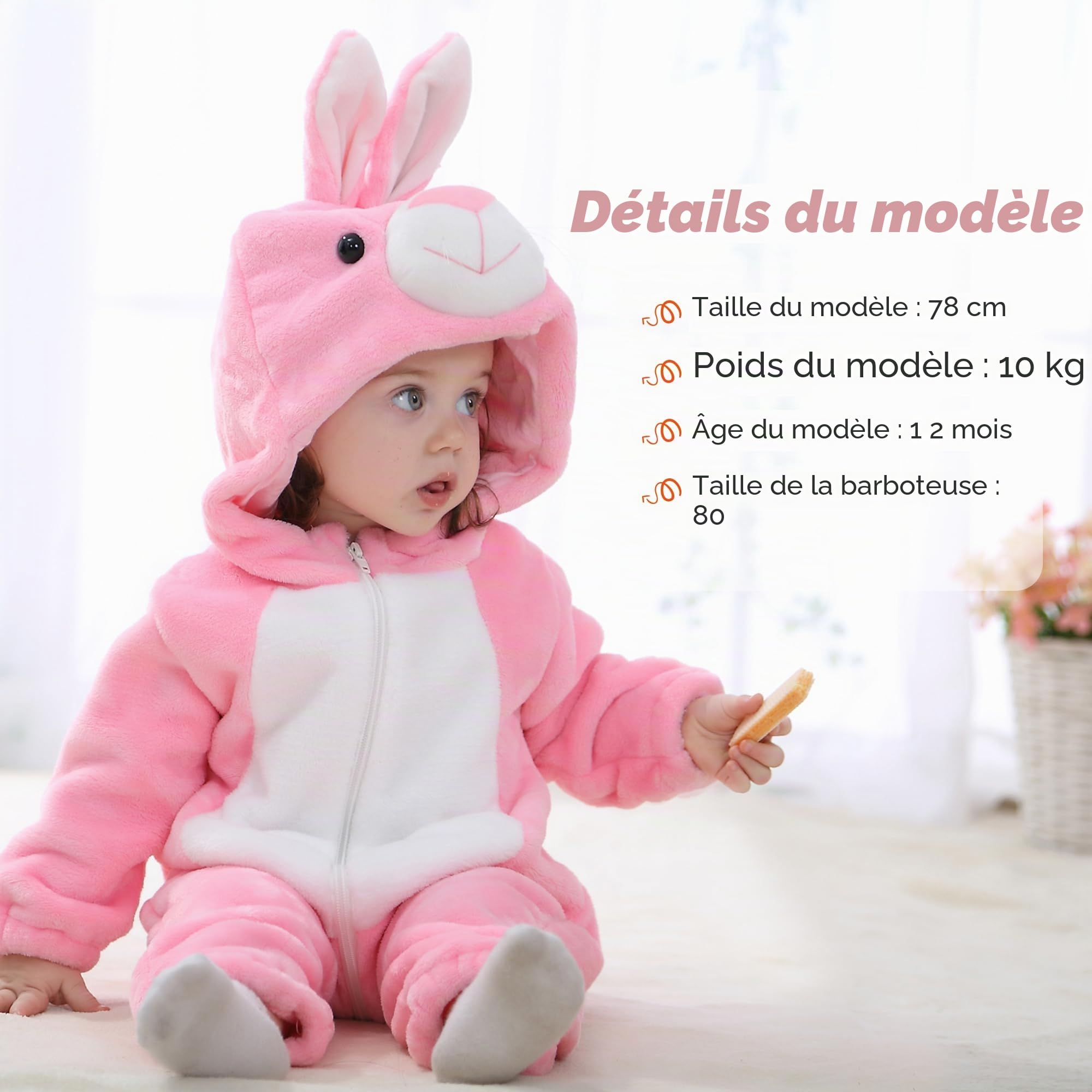 HAHASHOW BéBé d'hiver Grenouillères Combinaison Unisexe Animal Mignon Flanelle Barboteuses Manteau à Capuche Enfants Pyjama Jumpsuit pour Garçon et Fille, 2-36 Mois