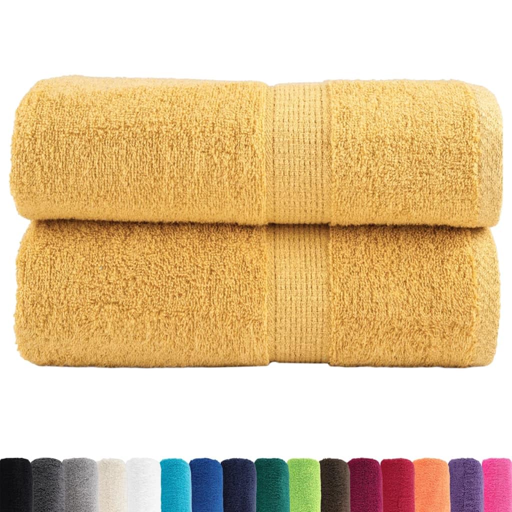Home Garden - Asciugamani per ospiti, 2 pezzi, 30 x 50 cm, 600 g/m², colore: oro