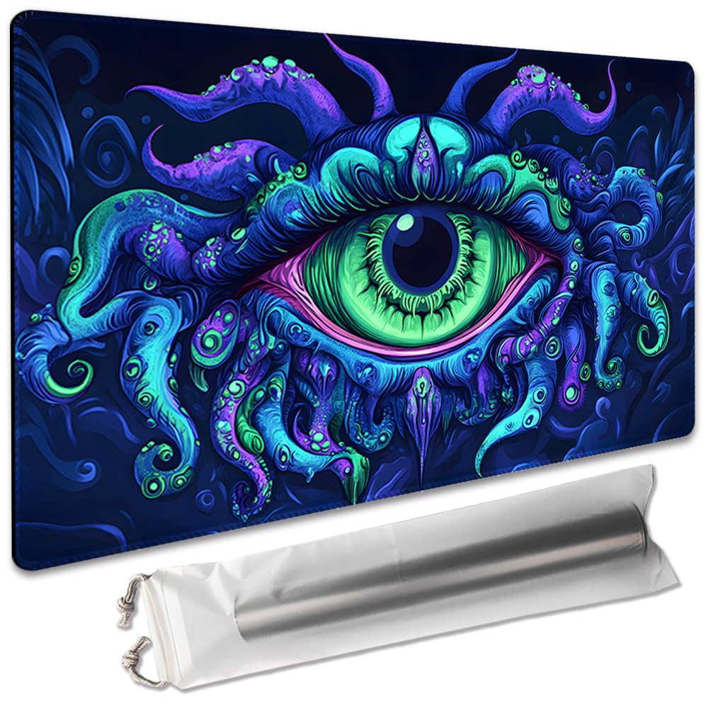Board Game 14x24in MTG Playmat Compatible for OCG CCG RPG TCG Playmats (Demonic Giant Eye)