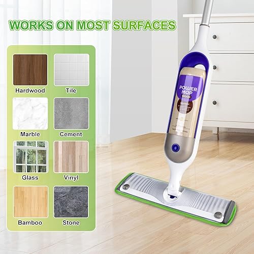 Miniatura 5 de Paquete de 4 almohadillas reutilizables para mopa compatibles con Swiffer PowerMop, almohadillas de repuesto de microfibra para mopa Swiffer Power