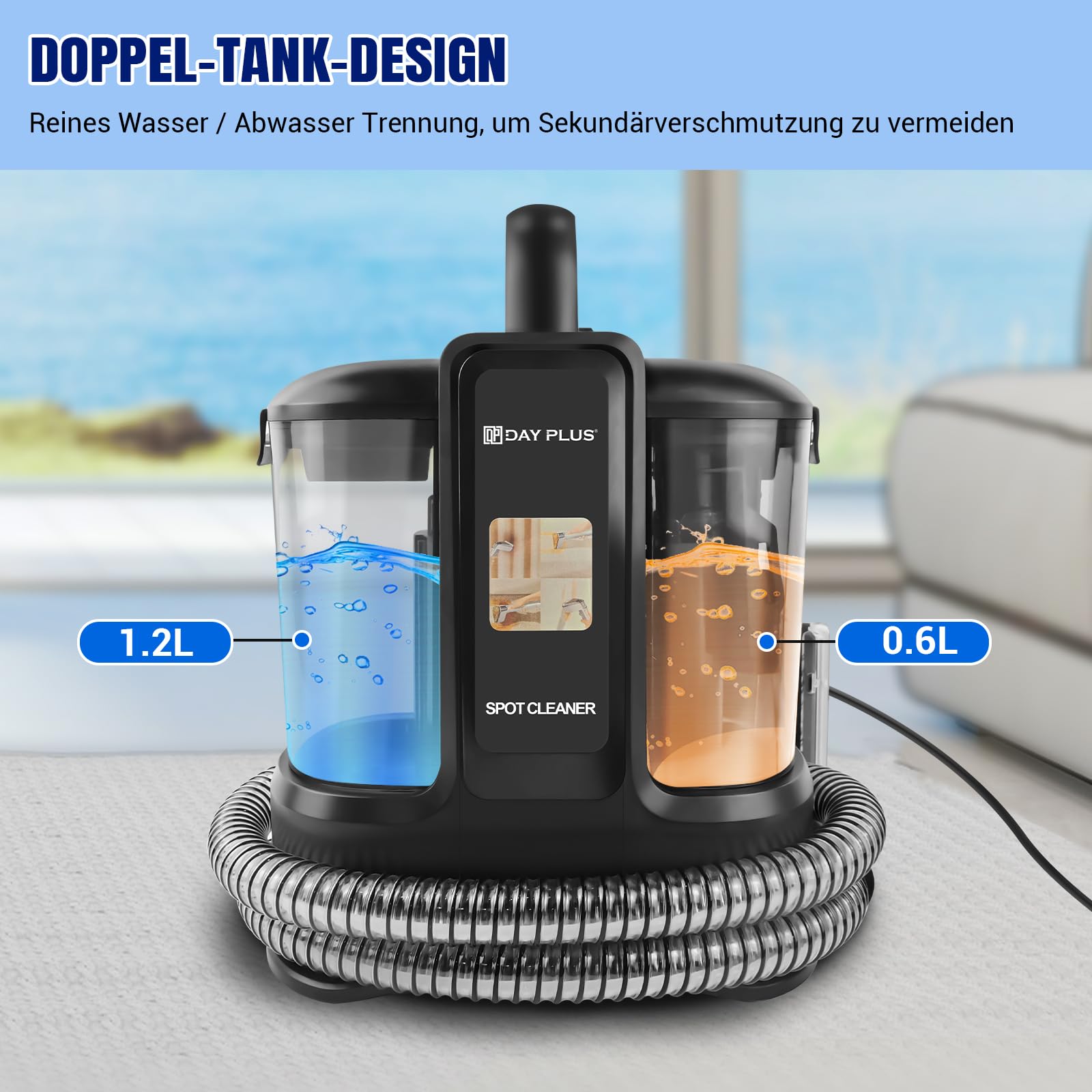 Nettoyeur de taches 5000 W (ouragan) – Aspirateur à main humide pour voiture, canapé, coussins, tapis, escaliers