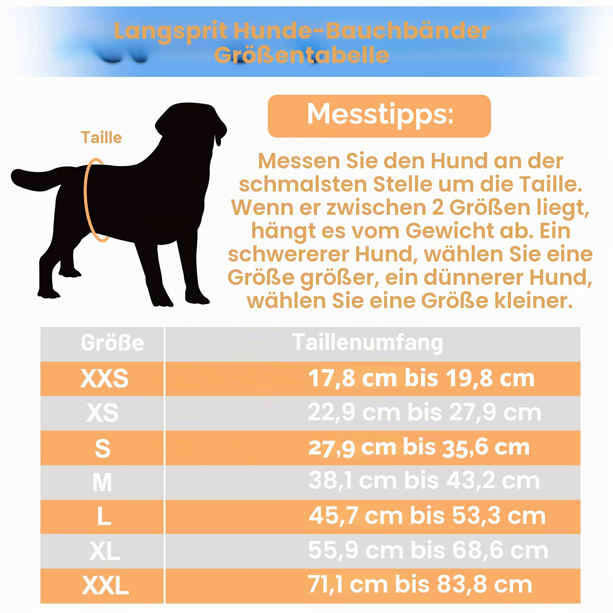 Langsprit Bauchbänder für Männer (3 Stück) – hochabsorbierende Hundewickel für männliche Hunde, waschbar, Wiederverwendbare Windeln für Rüden (Schwarz, XL)