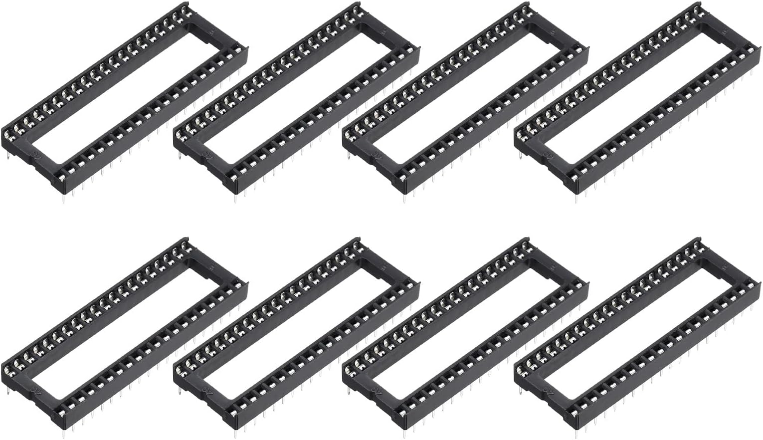Generic 10Pcs DIP IC Chip Socket Adapter 40 Pin IC Assortment Kit 2.54mm/0.1" Pitch for Breadboard Project, PCB Board Design