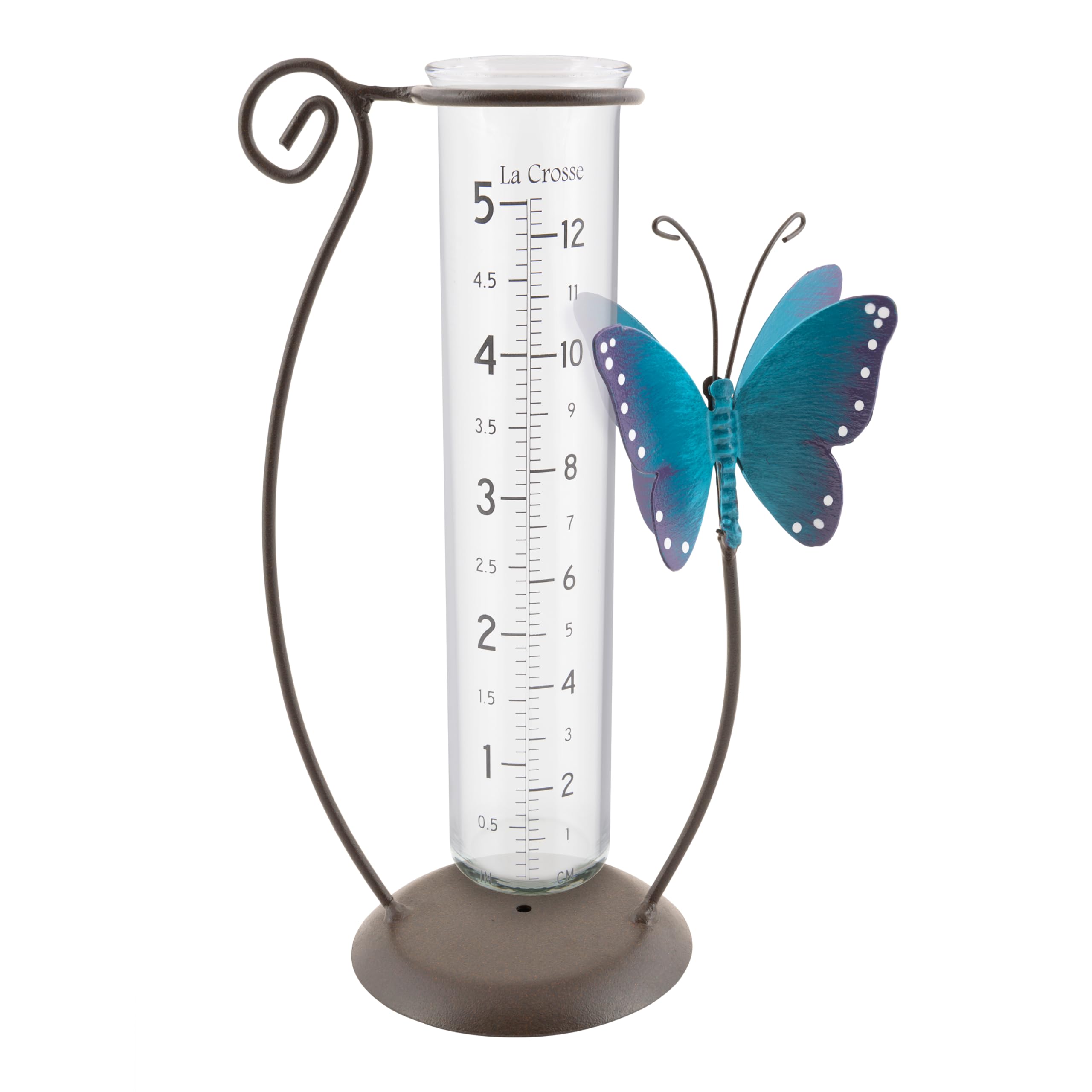 La Crosse 704-71077-INT - Pluviometro in vetro, 12,7 cm, colore: Bronzo