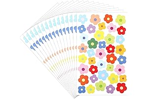 Simarro 585-Piece Flower Stickers for Kids - Small, Cute, Self-Adhesive, Waterproof Vinyl Flower Decals