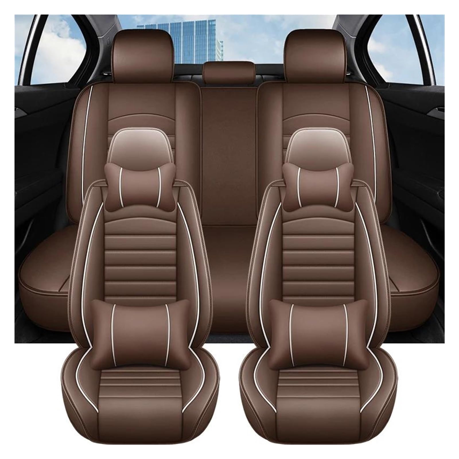 Zitkussenbeschermer Voor Hyundai I40 Lederen Autostoelhoes Volledige Set Auto-accessoires Interieur Lederen autostoelhoezen (Kleur : 9 PCS D
