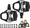 Road Bike Pedals, Cycling Pedal Cleats Set for Shimano SPD Clipless Pedals, Adjustable Wide Platform Waterproof Dustproof Bicycle Pedals for Shimnao 105 SM-SH System Shoes Fitness Peloton Spin Bike