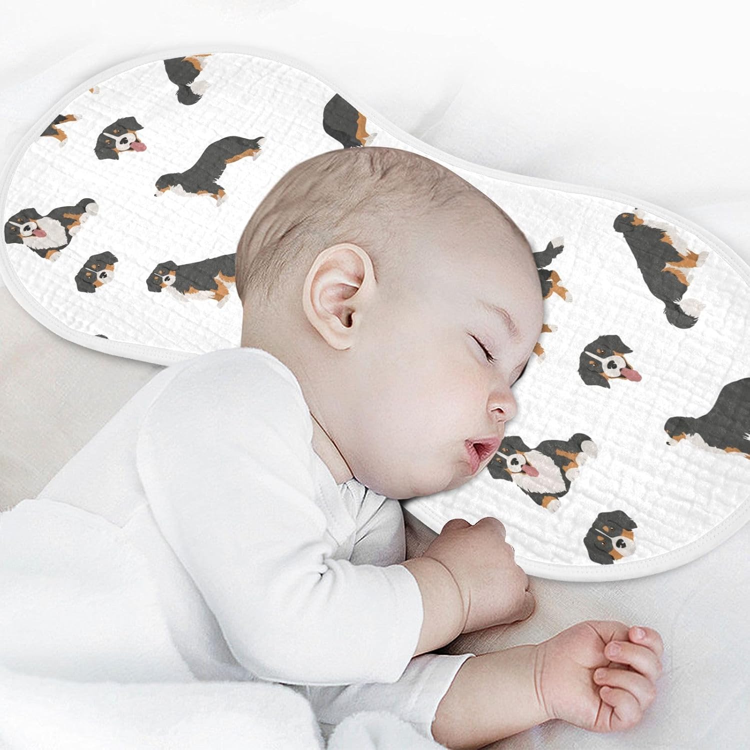 vvfelixl Baby Burp Cloths Bernese Mountain Dog Baby Newborn Cotton Burping Cloths Set Baby Washcloths 4 Pack