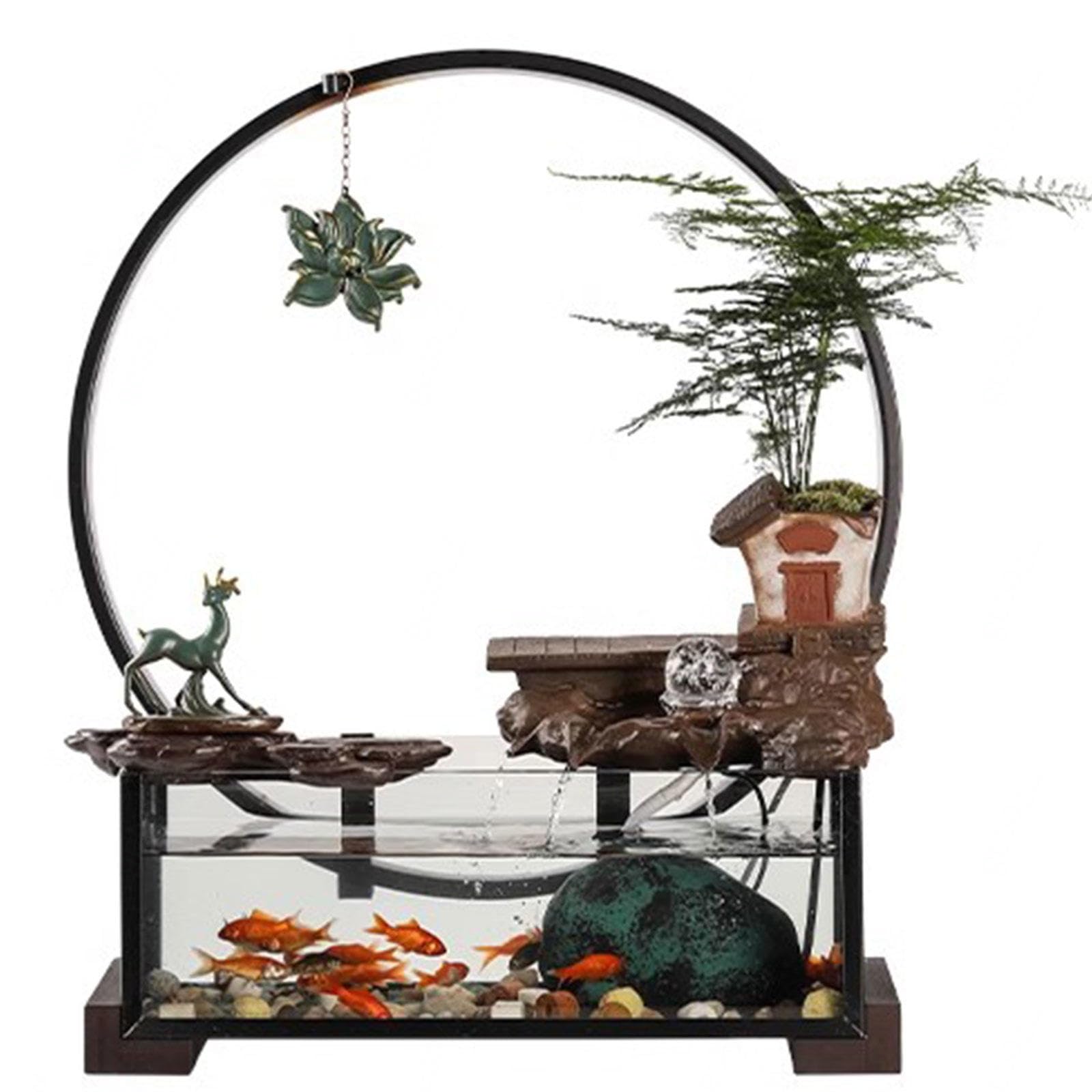 Petite Fontaine D'intérieur Avec Lumière LED Et Son D'eau - Dimensions 13,5x13,5x27 Cm - Pour Bureau, Chambre, Salon - Détente Zen