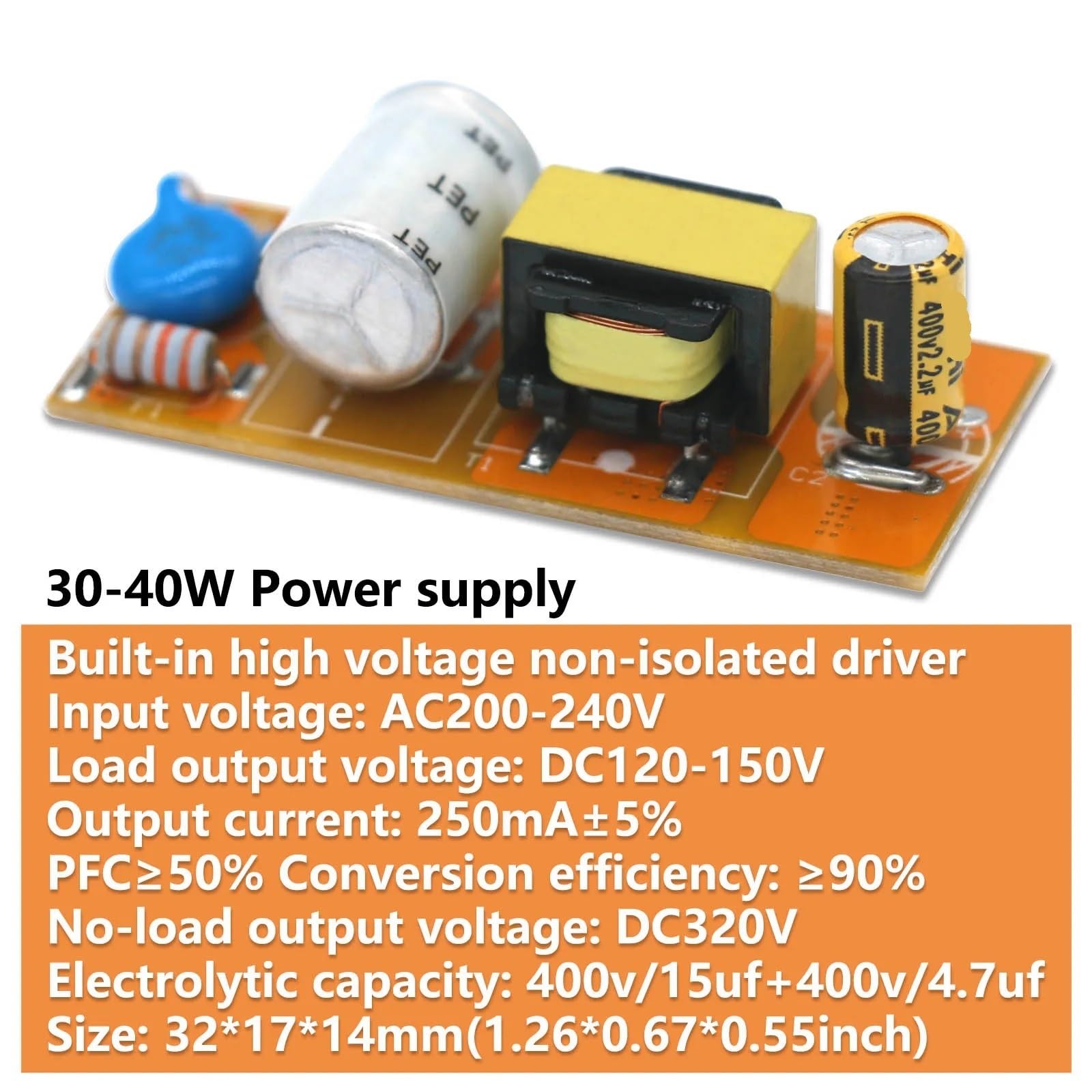 Driver LED 18-24W 24-30W 30-40W 40-50W DC 80-120V DC 120-150V Adattatore di alimentazione Trasformatore AC 200-240V 1 pz(30-40W DC120-150V)